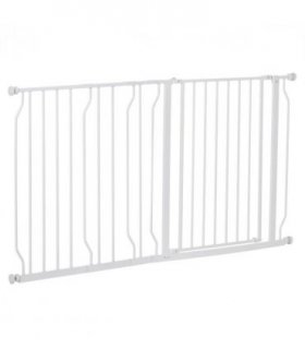 Pet Safety Gate Dog Barrier Dog Metal Pet Barrier, for Doorways - White