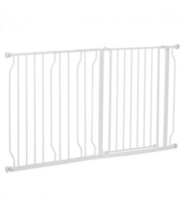 Pet Safety Gate Dog Barrier Dog Metal Pet Barrier, for Doorways - White