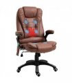 Executive Reclining Chair w/ Heating Massage Points Relaxing Headrest Brown