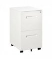 Mobile File Cabinet Home Filing Furniture with Adjustable Partition, Lock, White