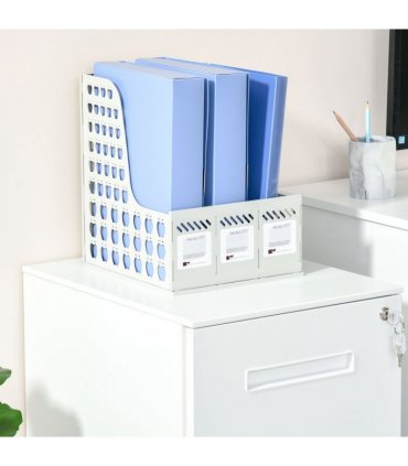 Mobile File Cabinet Home Filing Furniture with Adjustable Partition, Lock, White