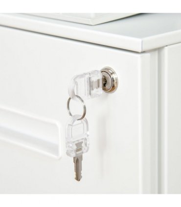 Mobile File Cabinet Home Filing Furniture with Adjustable Partition, Lock, White
