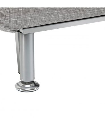 Single Sofa Bed Folding Chair Bed w/ Steel Frame Padding Pillow Grey, Silver