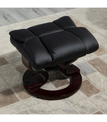 Padded PU Leather Manual Reclining Armchair Sofa Chair w/ Footstool Black