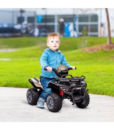 Kids Ride-on Four Wheeler ATV Car Black Electric 2 km/h 45 min Play 18-36 months