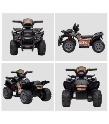 Kids Ride-on Four Wheeler ATV Car Black Electric 2 km/h 45 min Play 18-36 months