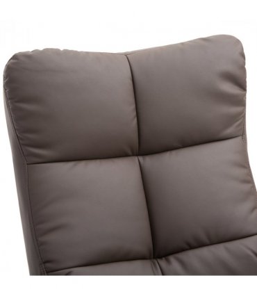 Faux Leather Recliner Chair with Ottoman Footrest Storage Space Brown