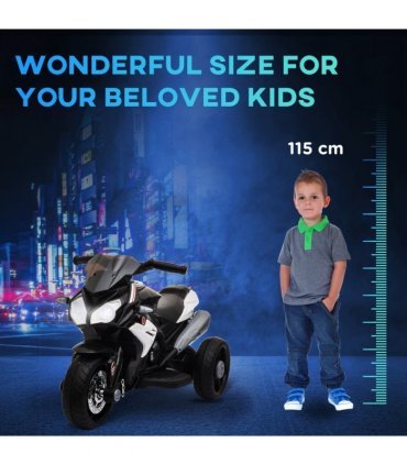 Kids Electric Motorcycle Ride-On Toy Vehicle Black 52H x 86L x 42Wcm 3km/h 25KG