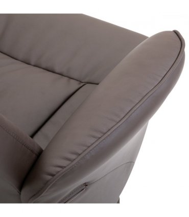 Armchair ottoman set 2 Pcs Reclining PU Leather Brown 105H x 81W x 81Dcm