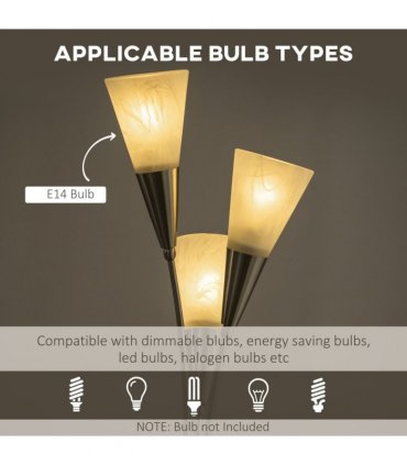 Modern Floor Lamp for Living Room Bedroom, 3 Light Upright Standing Lamp