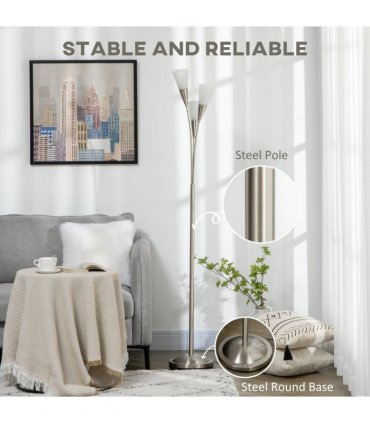 Modern Floor Lamp for Living Room Bedroom, 3 Light Upright Standing Lamp