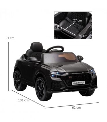 Audi RS Q8 6V Kids Electric Ride On Car Toy w/ Remote USB MP3 Bluetooth Black