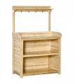 Garden Potting Bench Table Workstation w/ Galvanized Tabletop, Storage Shelves