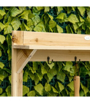Garden Potting Bench Table Workstation w/ Galvanized Tabletop, Storage Shelves
