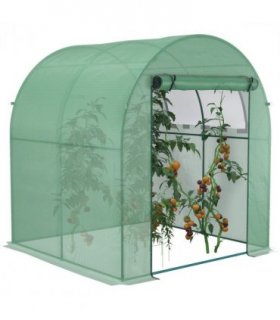 Polytunnel Greenhouse Green Steel PE 180W x 180D x 200H cm Walk-In Garden