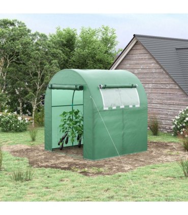 Polytunnel Greenhouse Green Steel PE 180W x 180D x 200H cm Walk-In Garden