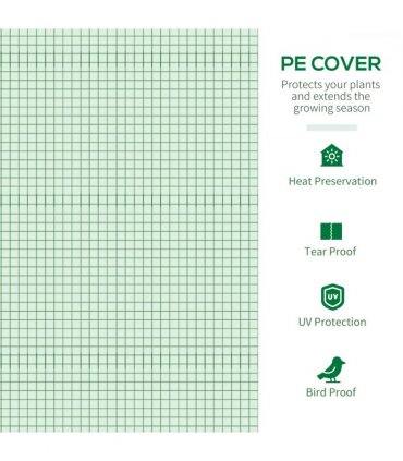 Polytunnel Greenhouse Green Steel PE 180W x 180D x 200H cm Walk-In Garden