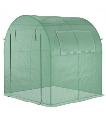Polytunnel Greenhouse Green Steel PE 180W x 180D x 200H cm Walk-In Garden