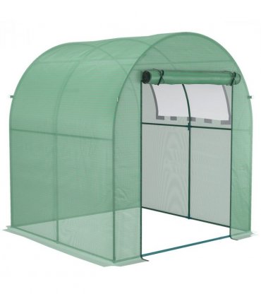 Polytunnel Greenhouse Green Steel PE 180W x 180D x 200H cm Walk-In Garden