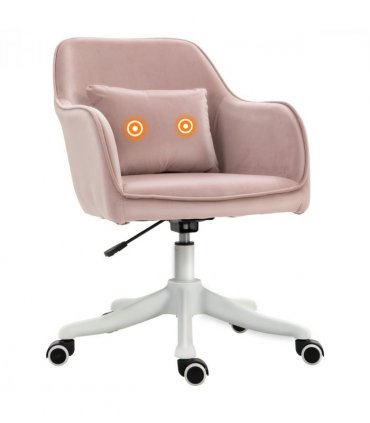 Office Chair with Rechargeable Electric Vibration Massage Lumbar Pillow, Wheels