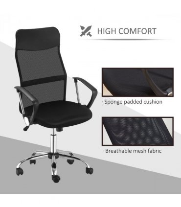 Mesh Black Executive Office Chair High Back Mesh Chair Desk Chairs