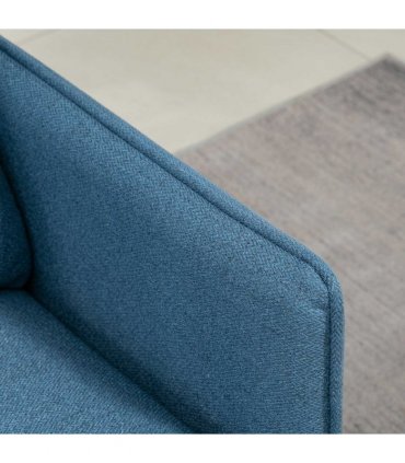 2 Seater Sofas for Living Room Fabric Couch Button Tufted Love Seat Dark Blue