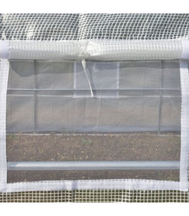 Greenhouse Polytunnel White Galvanised Steel PE 3.9m x 3m x 2 m Walk-in