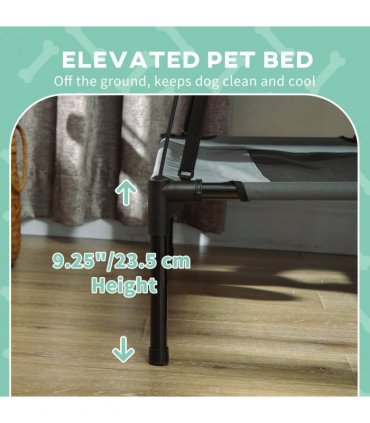 Elevated Pet Bed Dog Cot Tent with Canopy Instant Shelter Outdoor Grey 122 cm