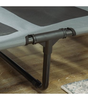 Elevated Pet Bed Dog Cot Tent with Canopy Instant Shelter Outdoor Grey 122 cm