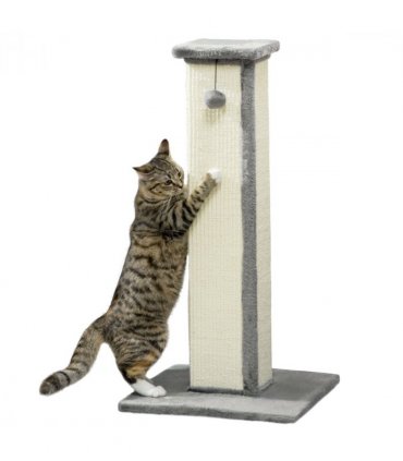 Cat Scratching Post 81cm Cat Scratcher w/ Natural Sisal Rope Hanging Ball Grey