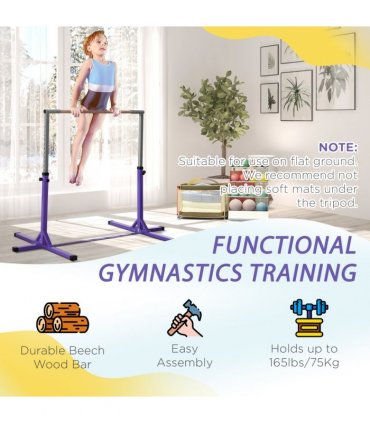 95-145 Hcm Professional Gymnastics Horizontal Bar For Kids Home Gym Fitness