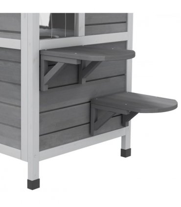 Cat Condo w/ Tons of Room & Openable Roof, Fir Wood, Outdoor/Indoor Catio Grey