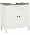 Freestanding Bathroom Under Sink Cabinet w/ Doors Adjustable Shelf, White