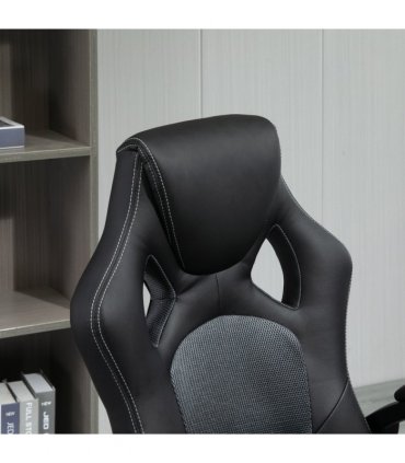 Executive Racing Swivel Gaming Office Chair PU Leather Computer Desk Chair Grey