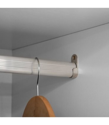 2 Door Wardrobe White Wardrobe with Drawers and Hanging Rod for Bedroom