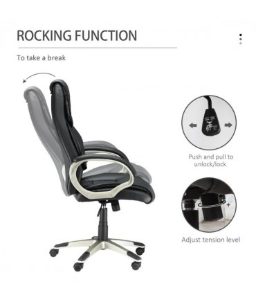 Executive Computer Office Desk Chair PU Leather Swivel Chairs High Back