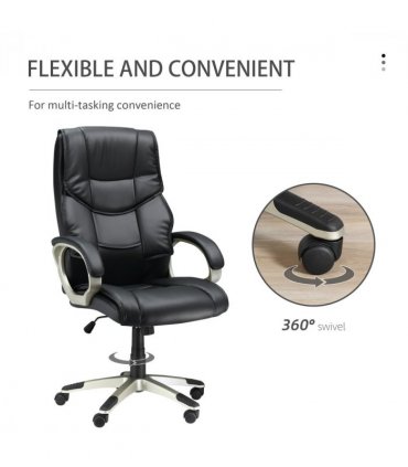 Executive Computer Office Desk Chair PU Leather Swivel Chairs High Back