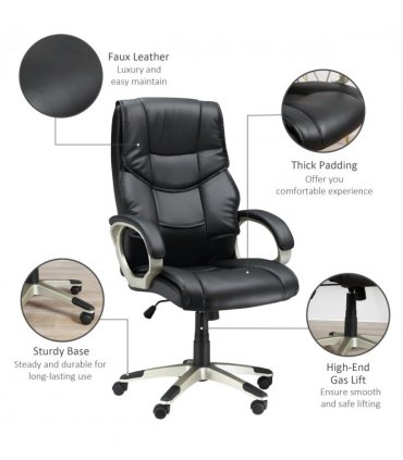 Executive Computer Office Desk Chair PU Leather Swivel Chairs High Back