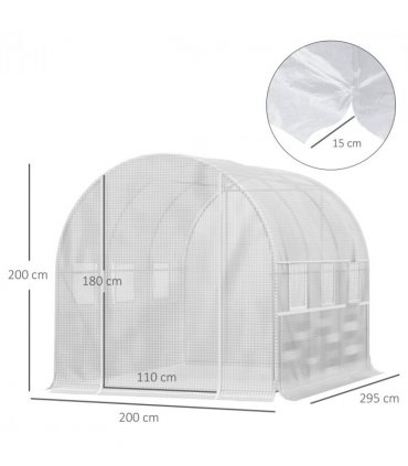 Large Outside Backyard Plant Greenhouse Hot House w/ Zippered Doors White