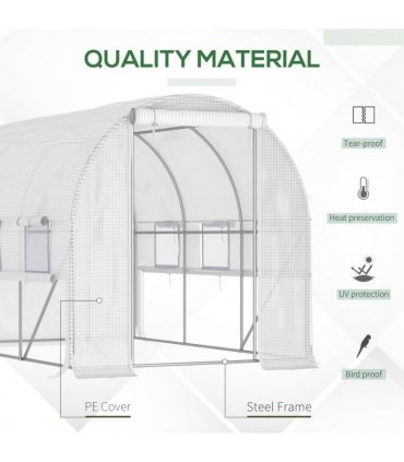 Large Outside Backyard Plant Greenhouse Hot House w/ Zippered Doors White