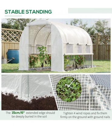 Large Outside Backyard Plant Greenhouse Hot House w/ Zippered Doors White