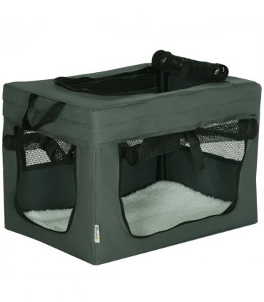 48.5cm Foldable Pet Carrier, Cat Bag w/ Cushion, for Miniature Dogs - Grey