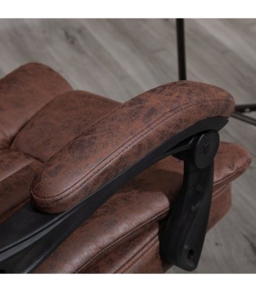 Executive Office Chair Computer Swivel Chair for Home with Arm, Footrest, Brown