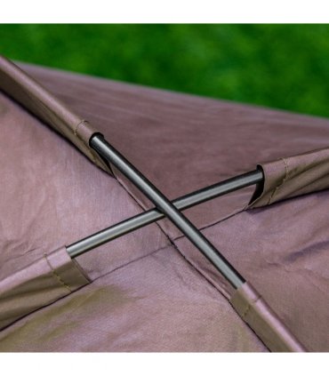 Elevated Pet Bed Dog Cot Tent Canopy Outdoor Brown 61L x 46W x 62H cm
