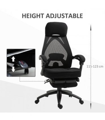 Swivel Office Chair Recliner Lunch Break Chair Adjustable Height w/ Footrest