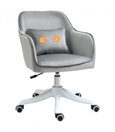 Office Chair with Rechargeable Electric Vibration Massage Lumbar Pillow, Wheels