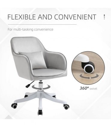 Office Chair with Rechargeable Electric Vibration Massage Lumbar Pillow, Wheels