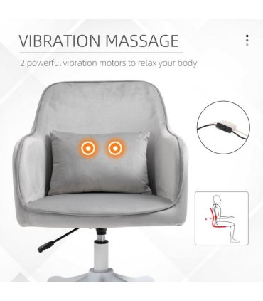 Office Chair with Rechargeable Electric Vibration Massage Lumbar Pillow, Wheels