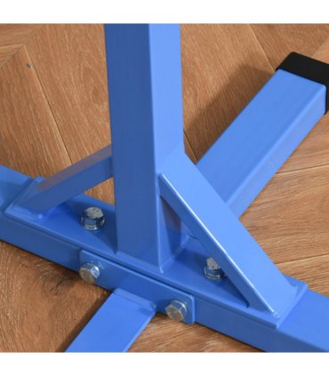 Kids Gymnastics Bar Adjustable Blue Steel Wood Beech 197L x 121W x 92H cm