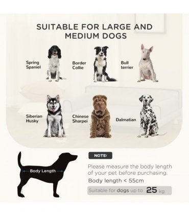 Pet Sofa for Large, Medium Dogs, with Wooden Legs Water-resistant Fabric, Grey